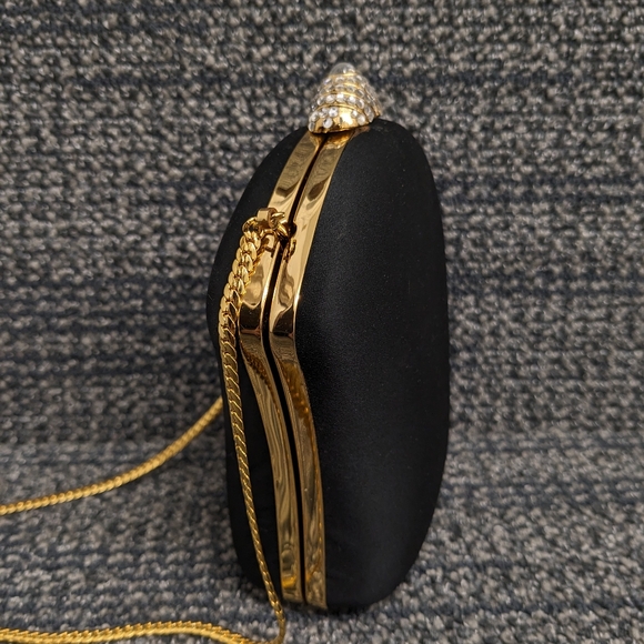 Morgan Taylor Black Clutch Gold Rhinestone - Picture 6 of 16